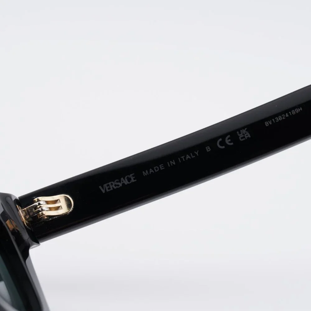 Versace VE4486F GB1/87 Sunglasses Shiny Black Square Frame, Dark Grey Lenses
